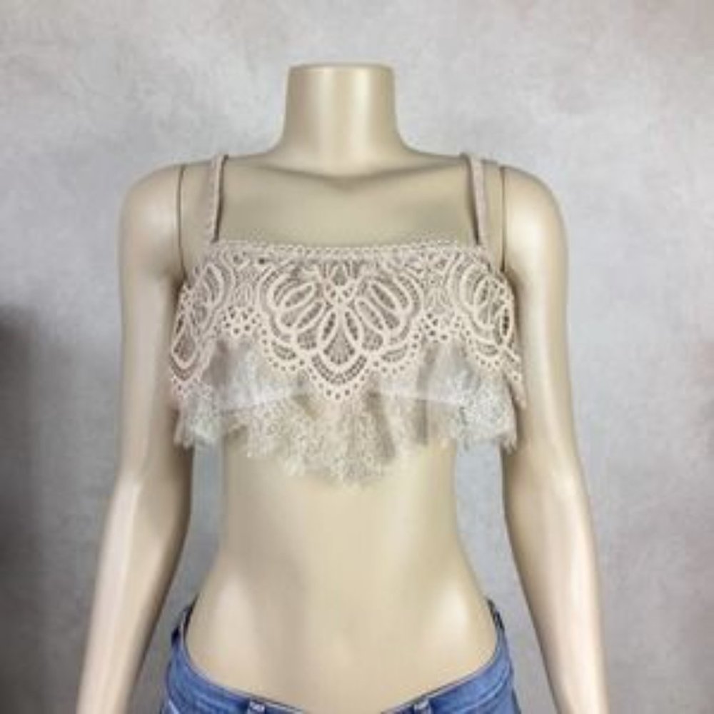 Victoria’s Secret Tan Lace And Ruffle Bral…